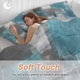 thumbnail image 4 of 3 Piece Turquoise Grey Duvet Cover Set Twin Size,Microfiber Comforter/Quilt Cover with Corner Ties and 2 Pillowcases,Abstract Square Graffiti Modern Smear All Season Soft Bedding with Zipper Closure, 4 of 8