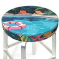 thumbnail image 3 of Naloa Tropical Poolside Relaxation Round Bar Stool Cushion Cover 12-14 inch, Fits Kitchen, Office, Restaurant Chairs - {sizeName}12 inch, 3 of 7