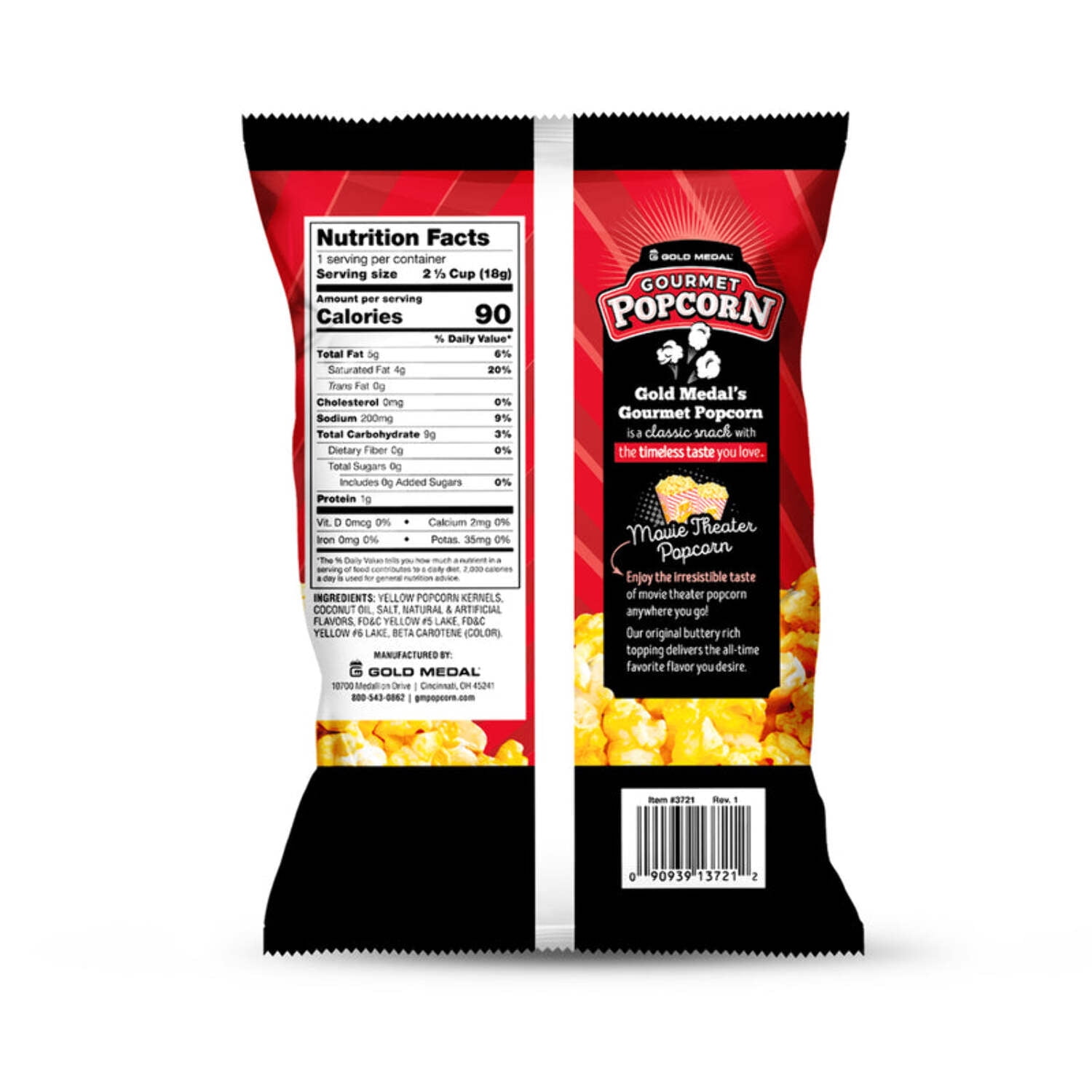 Gold Medal Caramel & Cheese Gourmet Popcorn, 2.2 Ounce (24/CS)