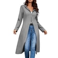 thumbnail image 3 of MaFYtyTPR Women's Longline Hooded Zip Up Cardigan Knit Coat Casual Fall Outerwear with Pockets 01-Gray XL, 3 of 6