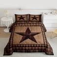 thumbnail image 2 of jejeloiu Vintage Texas Stars Twin Comforter Sets,Retro Geometric Plaid Bedding Set For Cowboy Kids Reversible 2pcs, 2 of 8