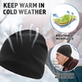thumbnail image 4 of Yigetop Winter Beanie Running Hat Sports Hat Cycling Hat Functional Fleece Thermal Breathable for Running Skiing Cycling Snowboarding Climbing Motorcycling Outdoor Knit Hats for Women Black One Size, 4 of 9