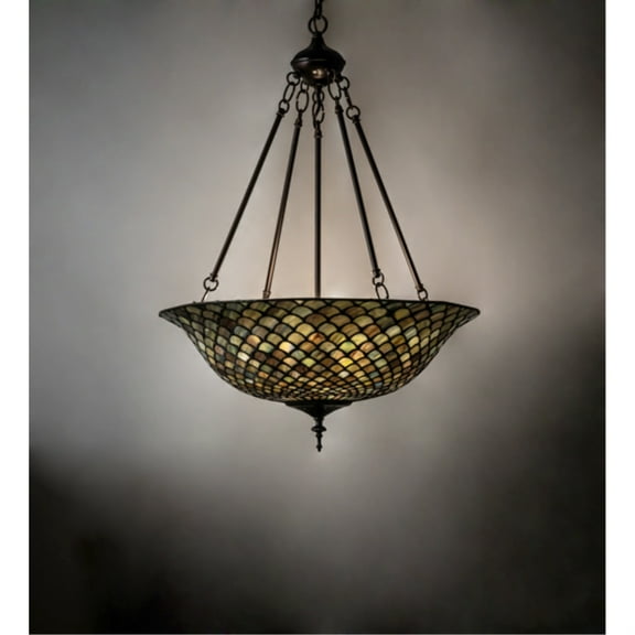 Meyda Lighting 20" Wide Tiffany Fishscale Inverted Pendant