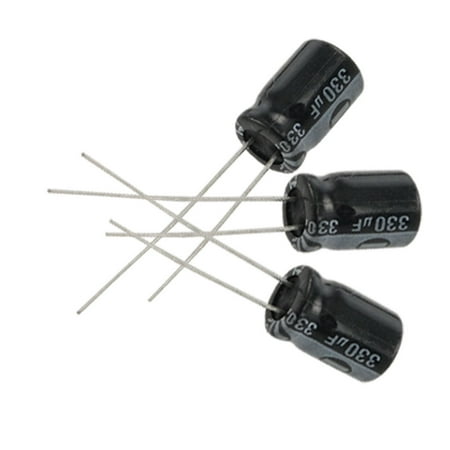 

10 Pcs 330uF 25V 105C Radial Electrolytic Capacitor 8x12mm