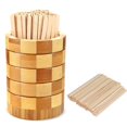 thumbnail image 1 of Juego de  de Café con Soporte de Bambú para Cafeterías, Cocinas y Fiestas con 100 Pajitas Agitadoras Desechables, 1 of 1