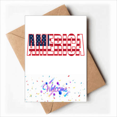 America USA Country Flag Name Welcome Back Greeting Cards Envelopes ...