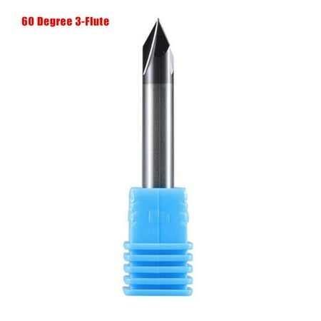 

60 Degree 2-Flute Carbide Chamfer Mill 6mm Shank V-Groove TiAIN CNC Router Bit