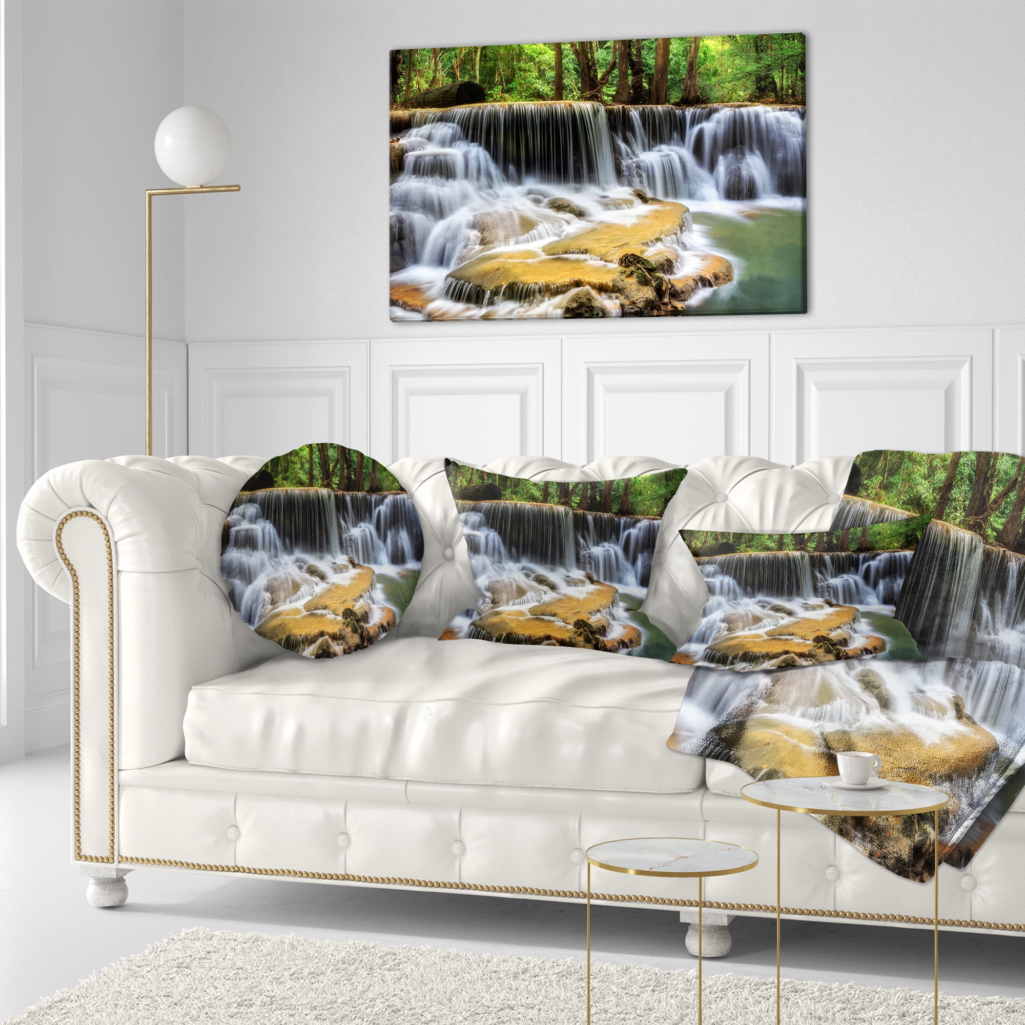 Designart 'Level Six of Huai Mae Kamin Waterfall ' Canvas Print