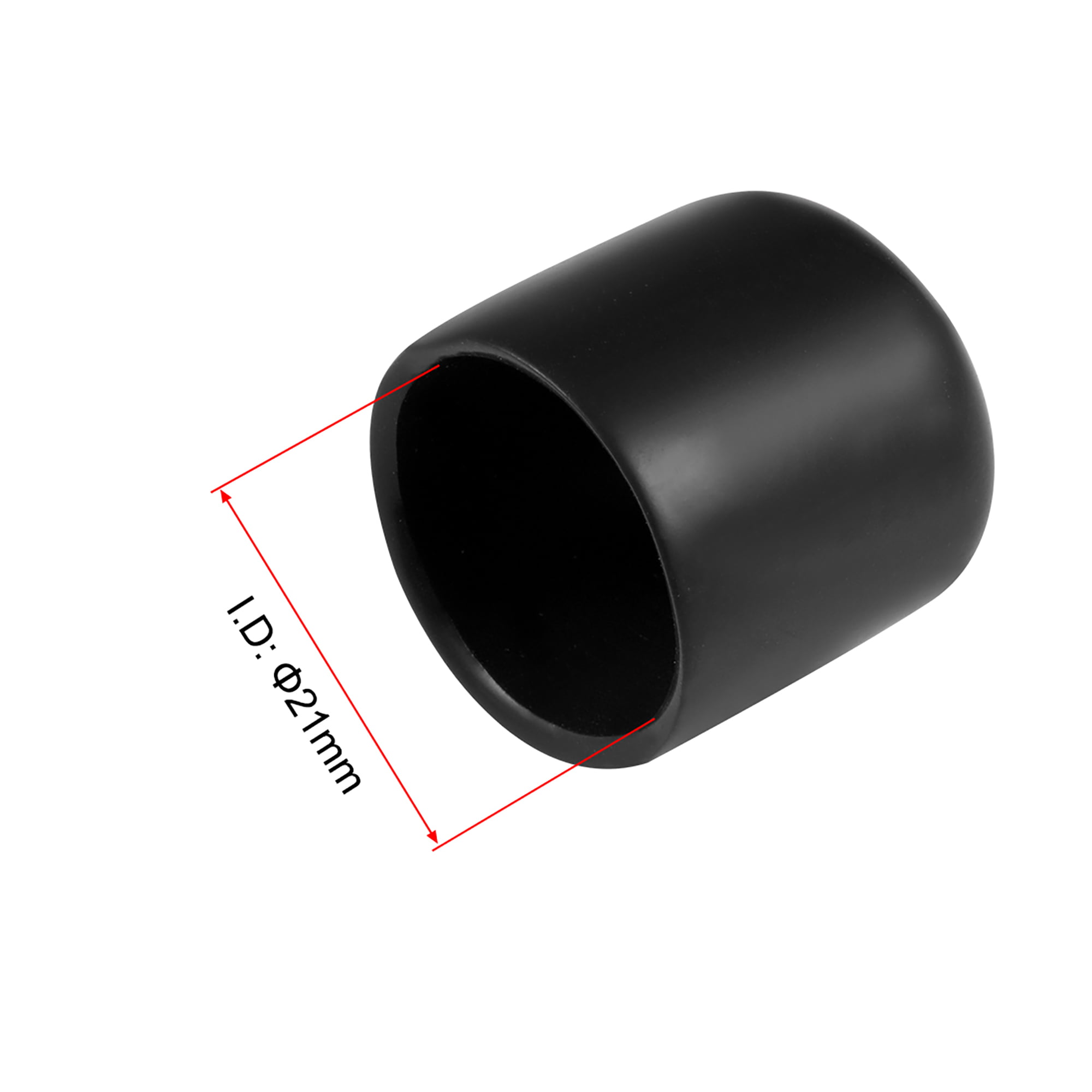 uxcell Screw Thread Protectors 21mm I.D Round End Cap Cover Black Flexible Tube Caps Tubing Tip 10pcs