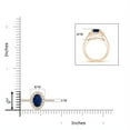 thumbnail image 4 of Angara Natural 0.85 Ct. Blue Sapphire with Diamond Halo Ring in 14K Rose Gold for Women (Ring Size: 3), 4 of 9