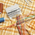thumbnail image 2 of Small Weaving Loom Kit with 14 Hooks Mini Darning Loom Speedweve Type Weave Tool Beginners Quickly Mending Loom Machine DIY Weaving Repair Tool for Jeans Socks and Clothes, 2 of 6