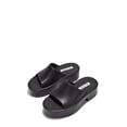 thumbnail image 3 of Cape Robbin Oriya Chunky Block Heel Slip On Rounded Open Toe Slides Sandals (Black, 6), 3 of 3