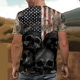 thumbnail image 5 of Yopmin American Flag Shirt Men Crewneck Patriotic Short Sleeve Skull Tee Patriotic Holiday Tops for 4th of July, 5 of 8