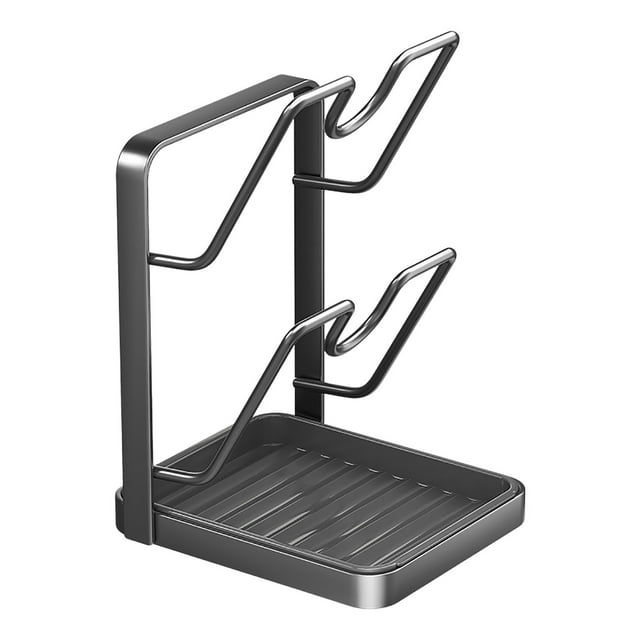 Ohufall Space-Saving Pot Lid Holder Rack Countertop Drainage Storage For Spatula Vegetable Board Kitchen Storage