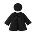 thumbnail image 2 of Girls Cute Flannel Long Sleeve Jacket With Hat Two Piece Set Black 9-12 Months, 2 of 7