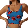 thumbnail image 2 of Lsque Colorful Ladybird Printed Women'S Sports Bra, Compression, Moisture Wicking, High-Impact Sports Bra For Women,Supportive sports bra-Small, 2 of 9
