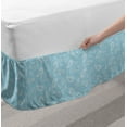 thumbnail image 2 of Blue Paisley Bed Skirt, Rhythmic Pine Cone Inspired Ethnic Motifs Illustration Print, Elastic Bedskirt Dust Ruffle Wrap Around for Bedding Decor, 4 Sizes, Pale Blue and Champagne, by Ambesonne, 2 of 2