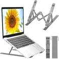 thumbnail image 1 of Support d'Ordinateur Portable, Support de Tablette Réglable, Aluminium Pliable Portable Dissipation de Chaleur Support d'Ordinateur Portable, Rehausseur Ventilé Compatible avec Tout Ordinateur Portable 10-16 (Noir), 1 of 8