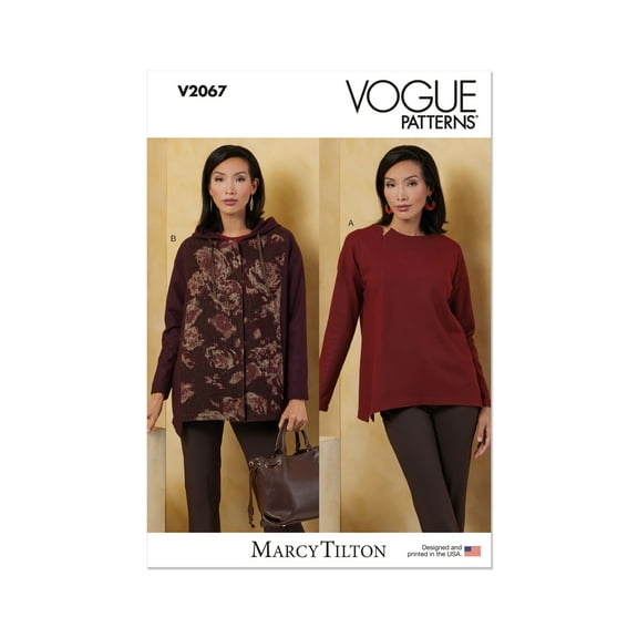 Vogue Sewing Pattern 2067 - Misses' Knit Top and Jacket by Marcy Tilton, Size: A (XS-S-M-L-XL-XXL)