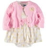 Bon Bebe Girls 0-9 Months Butterfly Cardigan Dress Set (Pink 6-9 Months)