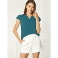 thumbnail image 3 of Camiseta Manga Tulipán Cuello En V Básico Para Mujer Azul eléctrico XL Allegra K, 3 of 6