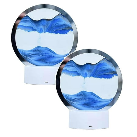 

NGHnuifg 3D Moving Sand Art Desk Lamp 7.87 Inch 360° 15ml Rotating Decorative Creative Art Liquid Motion Living Room Bedroom Desk Lamp Night Lite Weird Gadgets Lights for *2PCS