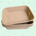 thumbnail image 4 of Disposable Cat Litter Box 5-Pack, 100% Recycled Paper Cat Tray for Travel or Home, Control Large Litter Pan with 1-Towel, 16.14X11.81X3.94 Inch, Brown, 4 of 6