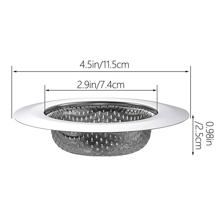2pcs Kitchen Sink Drain Strainer Stainless Steel Anti-clogging Mesh Drain  Stopper with Rim 4.5 Inch Bathroom Silver Tone - Bed Bath & Beyond -  31429044