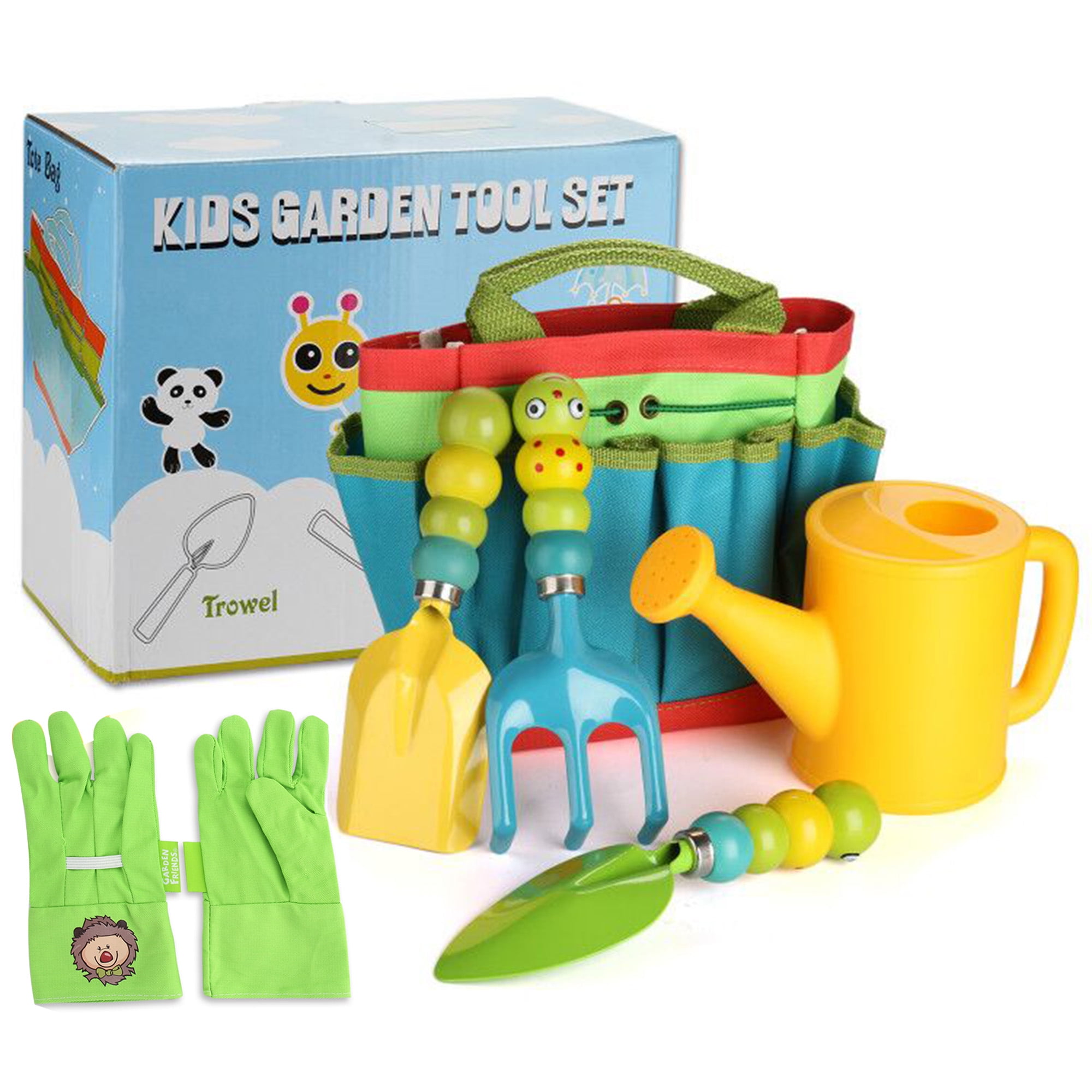 IMAGE Green Kids Garden Tools Set,6 PCS Garden Tools Including Watering ...