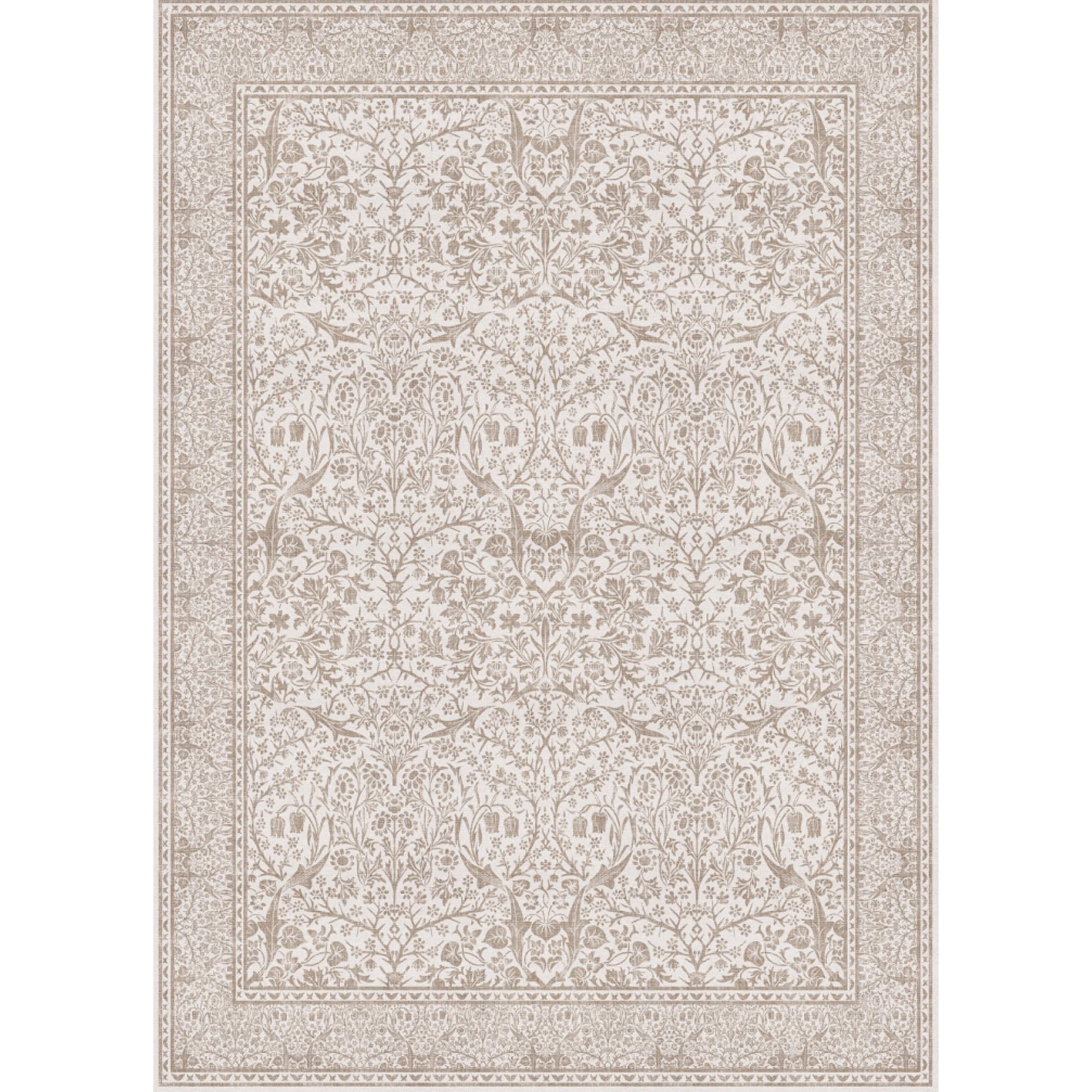 BERTHMEER 2'x8' Runner Rugs for Hallway Kitchen Entryway Bedroom Bathroom Entrance Oriental Vintage Farmhouse Machine Washable Non-slip Traditional Distressed Runner Rugs, Light Brown