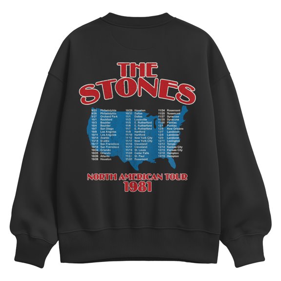 Rolling Stones - North American Tour Oversized Fleece Crew Sweatshirt