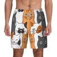 thumbnail image 2 of Picia Funny Cats pattern Mens Swim Trunks with Compression Liner Stretch Beach Shorts Quick Dry with Zipper Pockets No-Chafing Board Shorts-Medium, 2 of 9