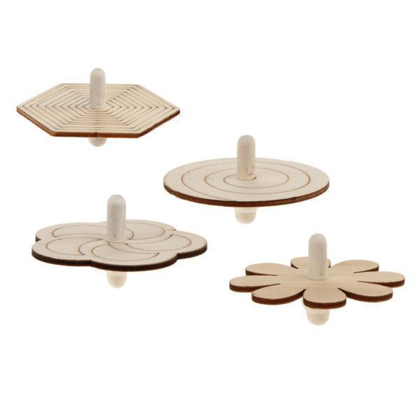 2x Giroscopio de Juguetes de con Tapa Giratoria de de 4 Piezas para Manualidades de Pintura de Bricolaje para Niños CUTICAT Tapa de clavija de madera sin terminar