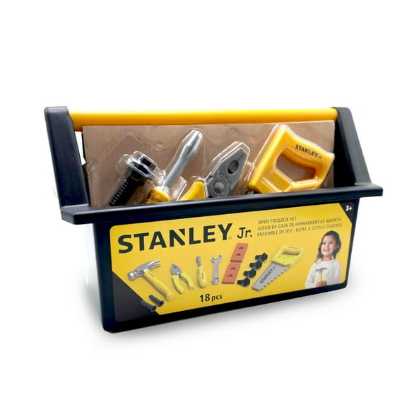 Kids Tool Box - 18-Piece Toy Tool Set for Pretend Play Fun Open Toolbox Design for Imaginative Adventures for Kids 3 and Up