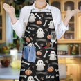thumbnail image 5 of Black Halloween Ghosts Pumpkins and Bones Apron-Garden Aprons for Women with Pockets-Cotton Linen Waterproof Kitchen Cooking Gardening Aprons Adjustable for Kitchen,Cooking,BBQ and Salon 33"x27", 5 of 7