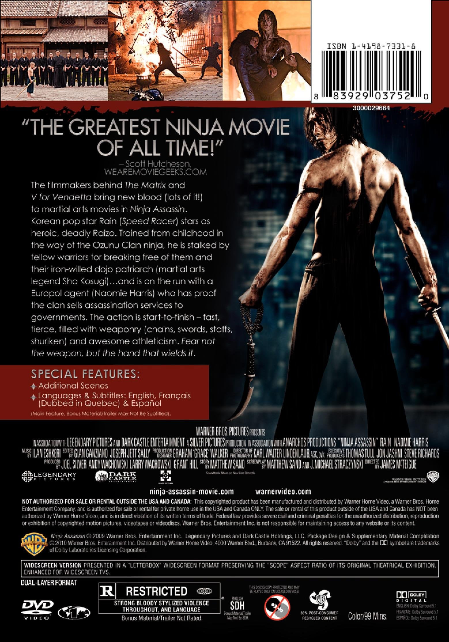 Warner Home Video - Ninja Assassin Action & Adventure DVD