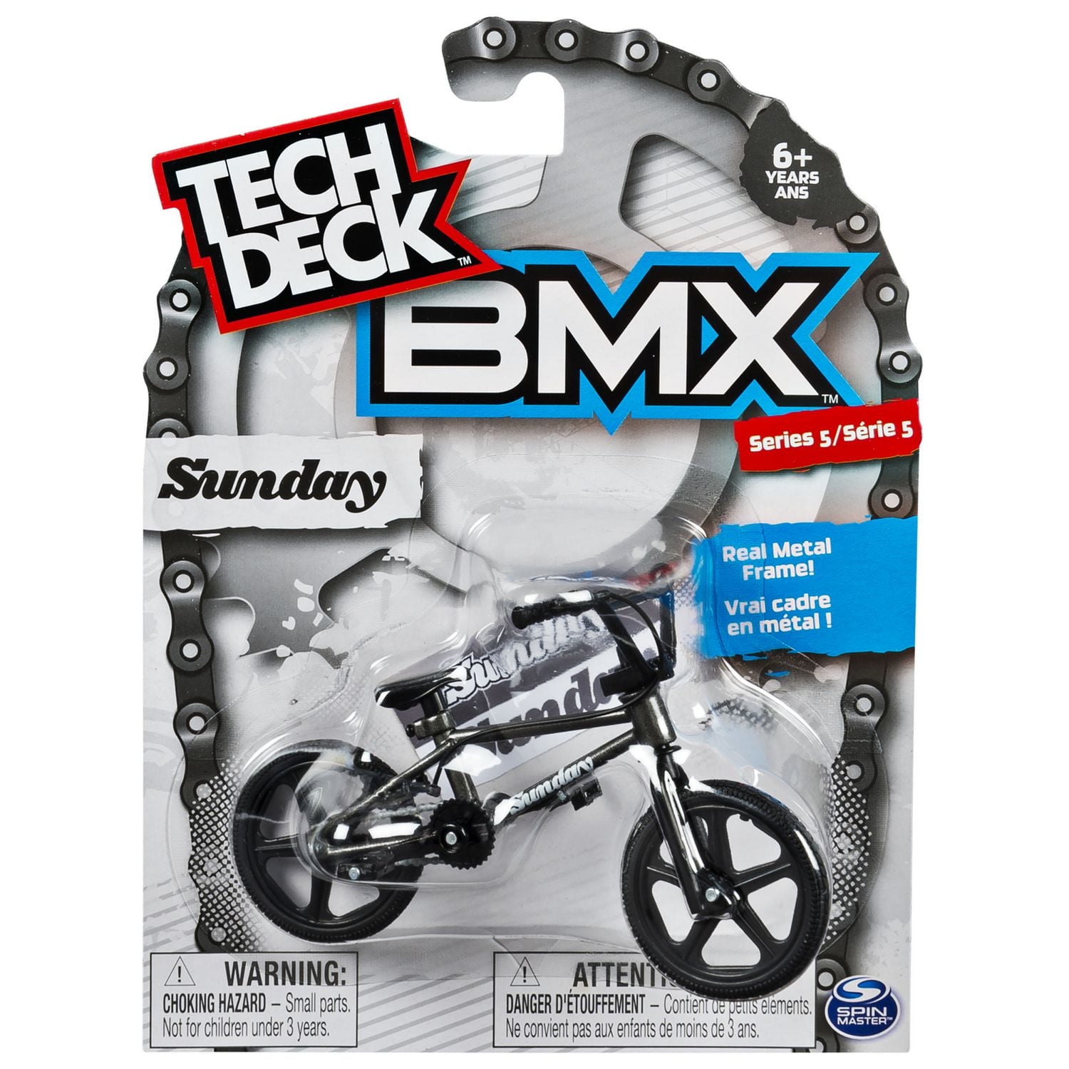 Tech Deck - Finger BMX – Sunday – Noir/Gris - Série 5