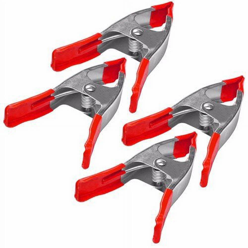 Wideskall 6 inch Metal Spring Clamps w/ Red Rubber Tips Clips Pack of 4