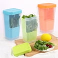 thumbnail image 7 of GIXUSIL Plastic Cilantro Storage Container,1 Pcs Clear Fresh Herb Keeper,Reusable Divider Vegetable Keeper,Multipurpose Asparagus Saver,Cilantro Organizer,for Refrigerator Kitchen (Blue), 7 of 7