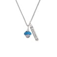 thumbnail image 2 of Delight Jewelry Silvertone Hot Blue Center Spinner Silvertone Mother Daughter Bar Charm Necklace, 23", 2 of 4