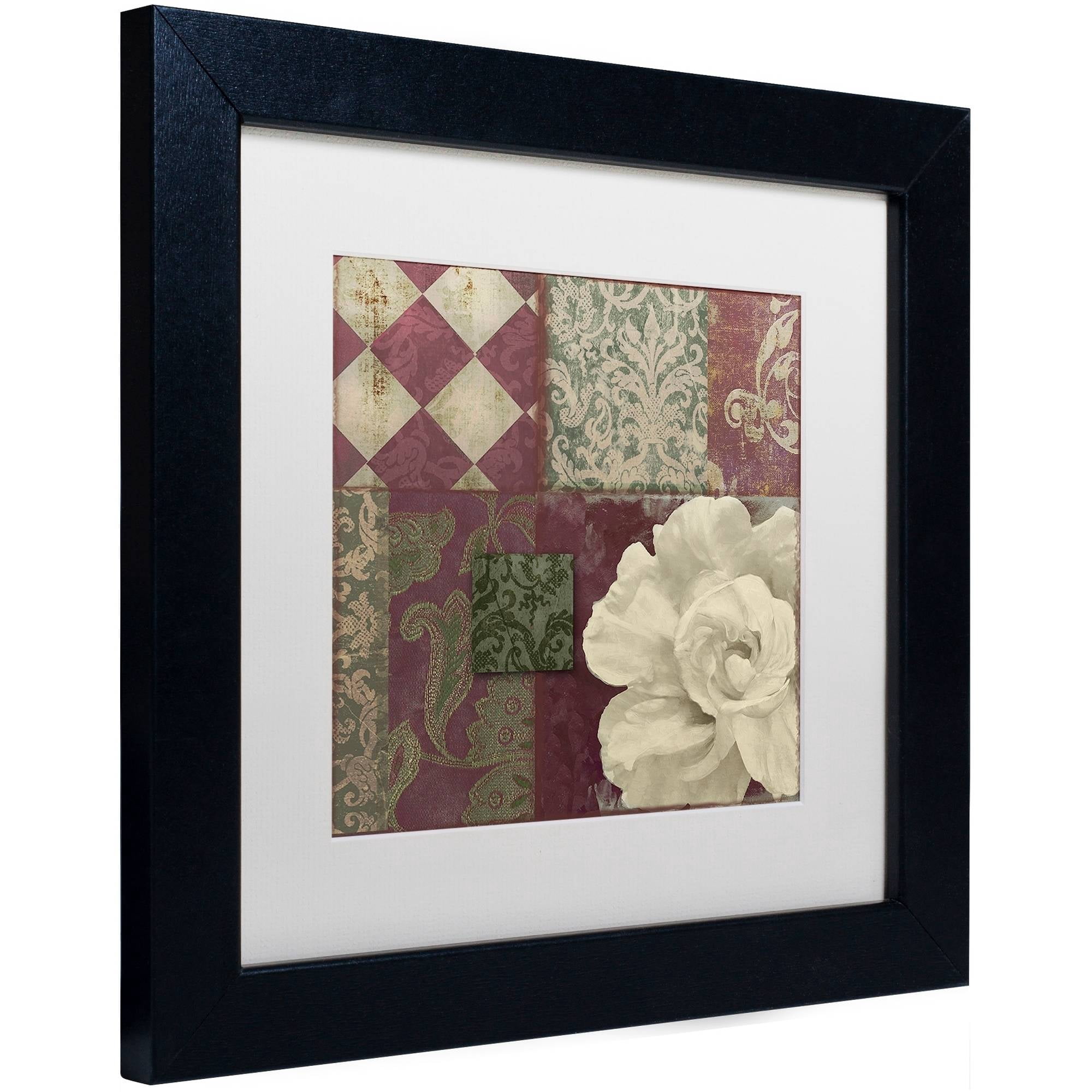 Trademark Fine Art "Patch Work Brocade II" Canvas Art by Color Bakery White Matte, Black Frame