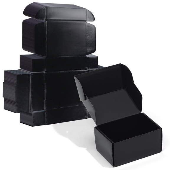 6x4x3 Shipping Boxes, 20 Pack Packaging Cardboard Corrugated Mailer Boxes Gift Boxes for Shipping Mailing, Black