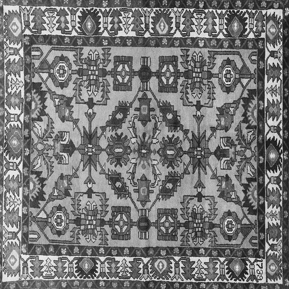 Ahgly Company Indoor Square Persian Gray Traditional Area Rugs, 7' Square