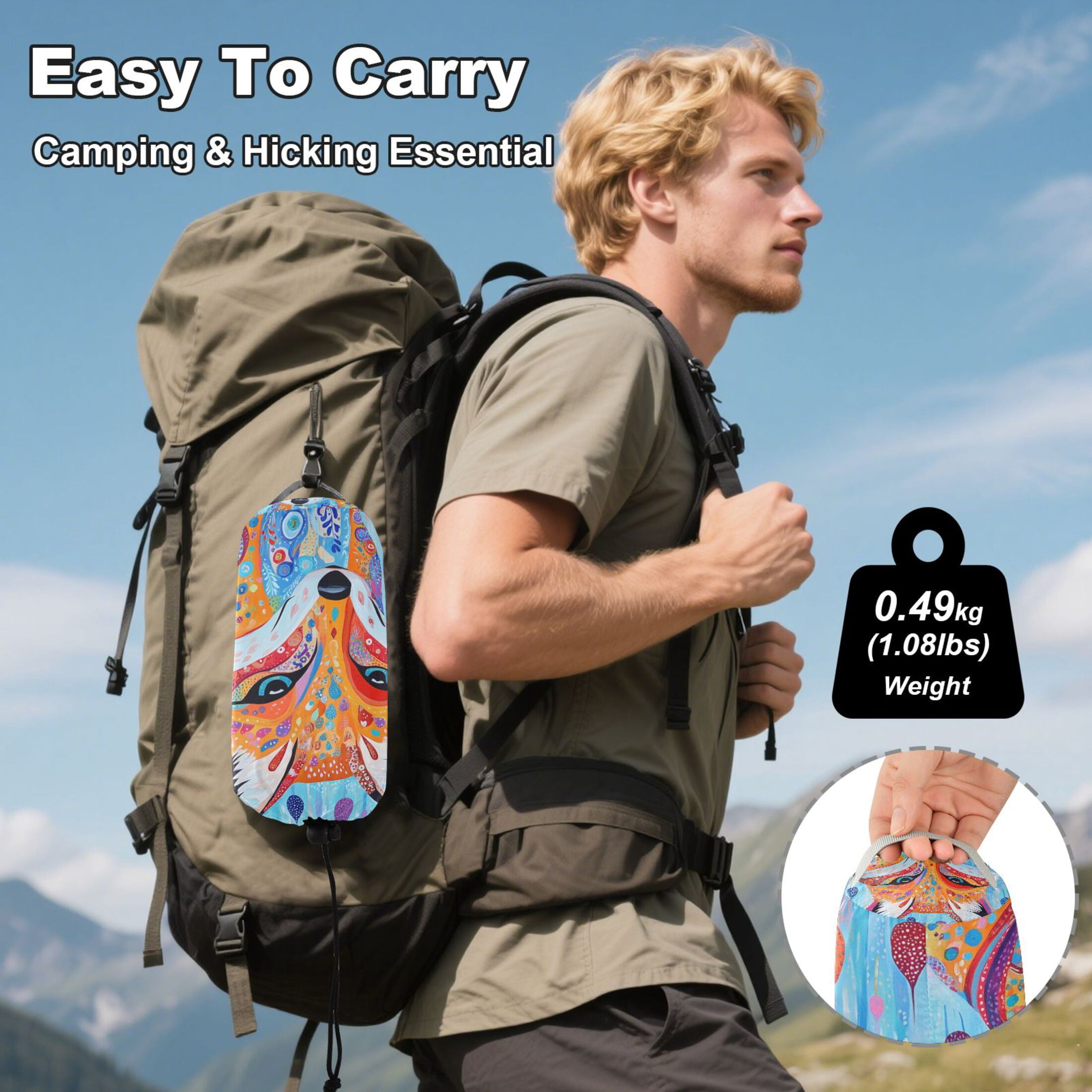 Hammock Camping Hammock Nylon Portable Hammock Travel Camping Hammock Colorful Raindrop Fox
