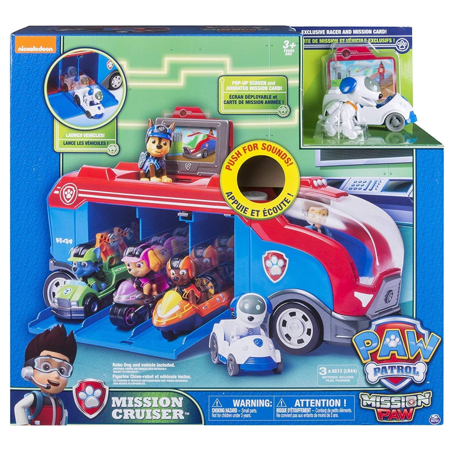 Paw Patrol Mission Cruiser Mission Cruiser is 3+ and requires 3 AG13 batteries included - Walmart.com