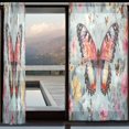 thumbnail image 3 of YAZAOO Curtains 110/118 Inch Long French Curtains Butterfly Surrounded by Colorful Flowers Print For Farmhouse Bedroom Curtains Window Curtain Set 2, 3 of 4