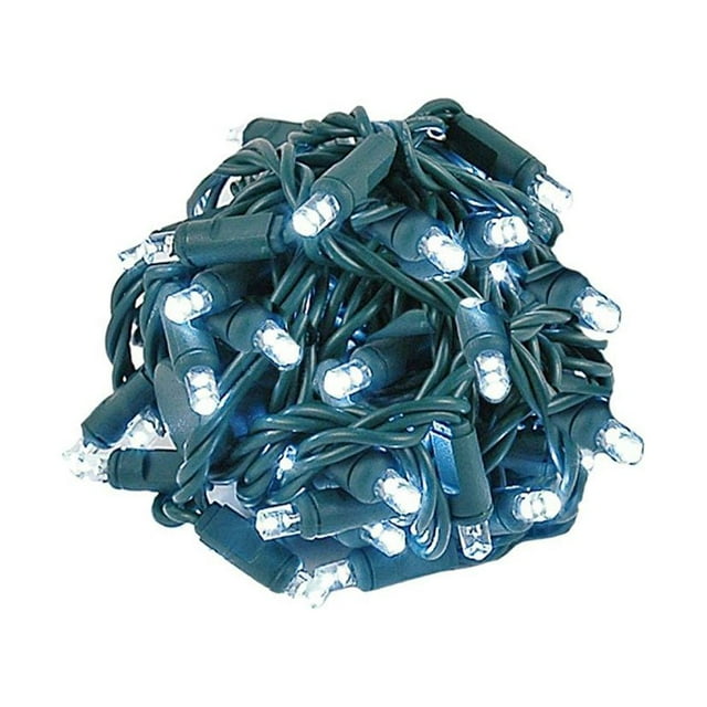 Novelty Lights 50 Light LED Twinkle Christmas LED Mini Light Set, Outdoor Fairy Wedding String Lights, Pure White, Green Wire, 25 Feet
