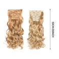 thumbnail image 3 of Clip in Hair Extensions, 20" Long Wavy Curly Wig, Synthetic Wig for Women, Natural as Real Hair, for Daily Party Cosplay-B-19.7''Length, 3 of 7