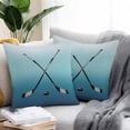 thumbnail image 2 of Outdoor Waterproof Throw Pillow Covers Set of 2 Hockey Player Decorative Pillowcases Square Outdoor Pillows Cushion Case 16x16 Inch Sports Ground Ombre Blue Patio Pillows for Couch Sofa Bed Garden, 2 of 9