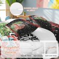 thumbnail image 2 of Merry Christmas Red Truck Bedding Duvet Cover Set Queen 4 Pieces Vintage Green Plaid Gift Snowflake Black Bedding Set with Zipper Closure,1 Comforter Cover 90x92 Inches 1 Flat Sheet & 2 Pillow Cases, 2 of 7